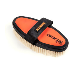 Brosse douce avec poils de chèvre Ezi-Groom Shires Orange