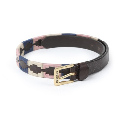 Ceinture Shires Drover Skinny Polo Marine / rose / naturel Bleu