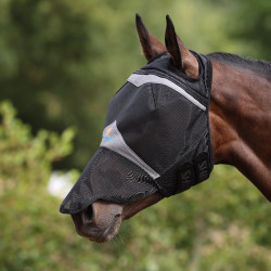 Masque anti-mouches Shires FlyGuard Pro Fine Mesh passage d'oreilles avec nez