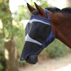 Masque anti-mouches Shires FlyGuard Pro Fine Mesh sans oreilles avec nez Marine Bleu marine
