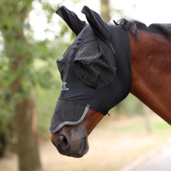 Masque anti-mouches extensible Shires FlyGuard Pro avec oreilles et nez