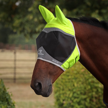 Masque anti-mouches Hi-Viz Shires FlyGuard Pro Fine Mesh avec oreilles