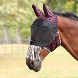 Masque anti-mouches Shires FlyGuard Pro Deluxe avec oreilles, nez et franges