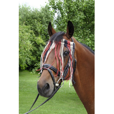 Frontal Anti-Mouche Knotted QHP - Franges Pour Cheval, Protection Efficace Et Confortable