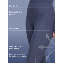 Legging d’équitation LeMieux fond silicone Airflow femme Noir Legging d’équitation LeMieux fond silicone Airflow femme Noir