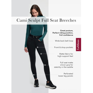 Pantalon d'équitation LeMieux fond silicone Cami Sculpt femme Noir