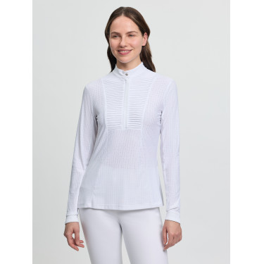 Polo de concours LeMieux manches longues Arielle femme Blanc