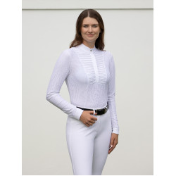 Polo de concours LeMieux manches longues Arielle femme Blanc