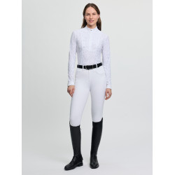 Polo de concours LeMieux manches longues Arielle femme Blanc