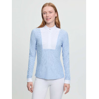 Polo de concours LeMieux manches longues Arielle femme Mist Bleu