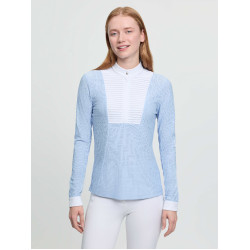 Polo de concours LeMieux manches longues Arielle femme Mist Bleu