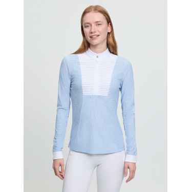 Polo de concours LeMieux manches longues Arielle femme Mist Bleu