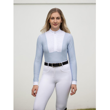 Polo de concours LeMieux manches longues Arielle femme Mist Bleu