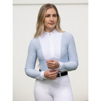 Polo de concours LeMieux manches longues Arielle femme Mist Bleu