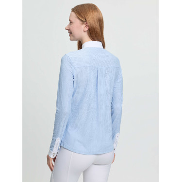 Polo de concours LeMieux manches longues Arielle femme Mist Bleu