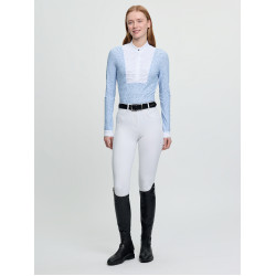 Polo de concours LeMieux manches longues Arielle femme Mist Bleu