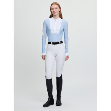Polo de concours LeMieux manches longues Arielle femme Mist Bleu