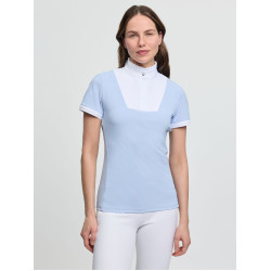 Polo de concours LeMieux plissé manches courtes Sophia femme Mist Bleu Polo de concours LeMieux plissé manches courtes Sophia femme Mist Bleu