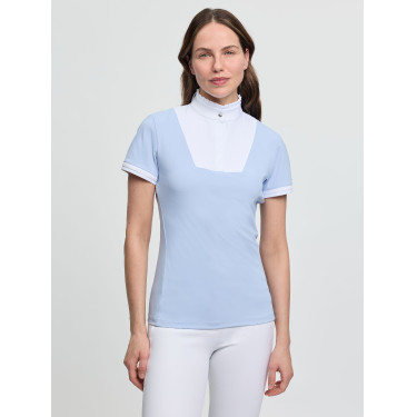 Polo de concours LeMieux plissé manches courtes Sophia femme Mist Bleu Polo de concours LeMieux plissé manches courtes Sophia femme Mist Bleu