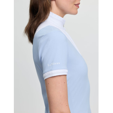 Polo de concours LeMieux plissé manches courtes Sophia femme Mist Bleu Polo de concours LeMieux plissé manches courtes Sophia femme Mist Bleu