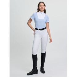 Polo de concours LeMieux plissé manches courtes Sophia femme Mist Bleu Polo de concours LeMieux plissé manches courtes Sophia femme Mist Bleu