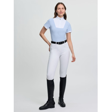 Polo de concours LeMieux plissé manches courtes Sophia femme Mist Bleu Polo de concours LeMieux plissé manches courtes Sophia femme Mist Bleu