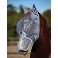 Masque anti-mouches Weatherbeeta ComFiTec Durable mesh avec oreilles et nez Gris