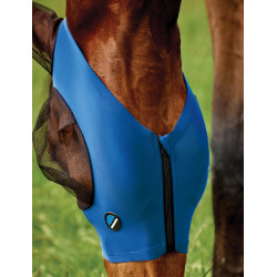 Masque anti-mouches Weatherbeeta ComFiTec Deluxe Stretch avec oreilles Noir de cobalt Bleu