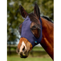 Masque anti-mouches Weatherbeeta ComFiTec Deluxe Stretch avec oreilles Marine / noir Bleu