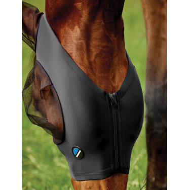 Masque anti-mouches Weatherbeeta ComFiTec Deluxe Stretch avec oreilles Noir / noir