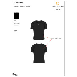 T-shirt technique d'entrainement femme coupe slim Equestro Noir