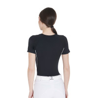 T-shirt technique d'entrainement femme coupe slim Equestro Noir