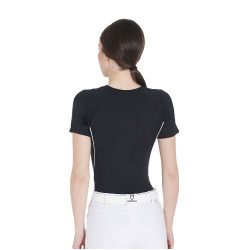T-shirt technique d'entrainement femme coupe slim Equestro Noir