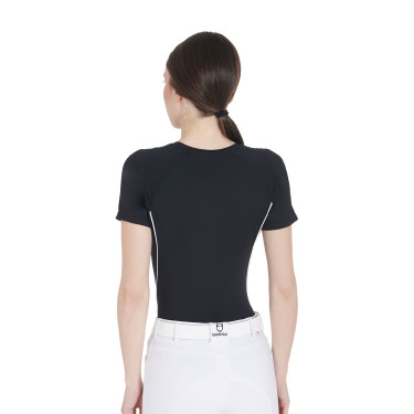 T-shirt technique d'entrainement femme coupe slim Equestro Noir T-shirt technique d'entrainement femme coupe slim Equestro Noir