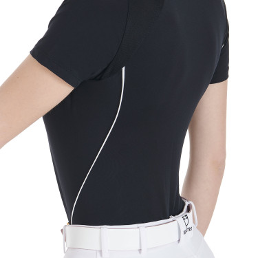 T-shirt technique d'entrainement femme coupe slim Equestro Noir T-shirt technique d'entrainement femme coupe slim Equestro Noir