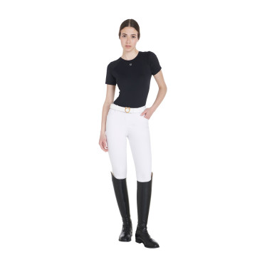 T-shirt technique d'entrainement femme coupe slim Equestro Noir T-shirt technique d'entrainement femme coupe slim Equestro Noir