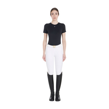 T-shirt technique d'entrainement femme coupe slim Equestro Noir T-shirt technique d'entrainement femme coupe slim Equestro Noir