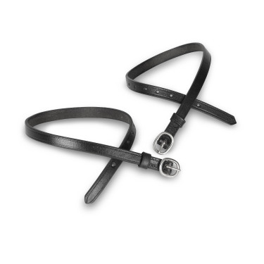 Courroies d'éperons en cuir Shires Velociti Gara Noir