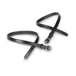 Courroies d'éperons en cuir Shires Velociti Gara Noir