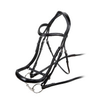 Bridon à caveçon ergonomique Shires Velociti Rapida Noir Bridon à caveçon ergonomique Shires Velociti Rapida Noir