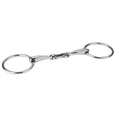 Mors double brisure Covalliero - Anneaux Ø 18 mm, acier inoxydable creux
