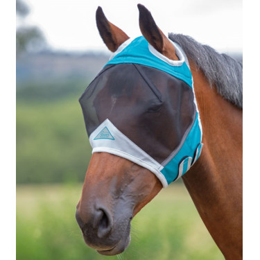 Masque anti mouches Shires avec trou oreilles Bleu sarcelle