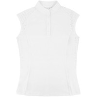 Polo de concours sans manches enfant Equithème EK-Judith Blanc
