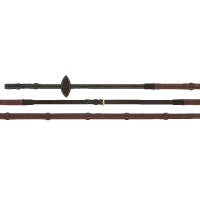 Rênes caoutchouc Norton Pro EK-Cuir huilé Havane Marron