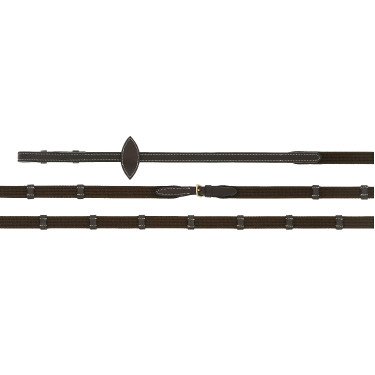 Rênes sangle Norton Pro EK-Cuir huilé Havane Marron