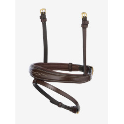 Muserolle LeMieux Kudos de compétition Havane / laiton Marron Muserolle LeMieux Kudos de compétition Havane / laiton Marron