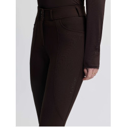 Pantalon d'équitation LeMieux à basanes silicone Brilliance femme Espresso Marron