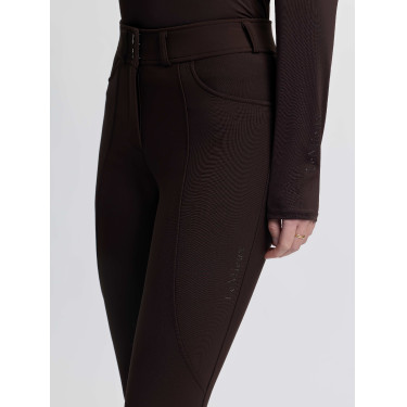 Pantalon d'équitation LeMieux à basanes silicone Brilliance femme Espresso Marron