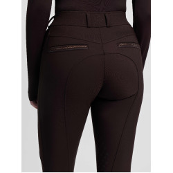 Pantalon d'équitation LeMieux à basanes silicone Brilliance femme Espresso Marron