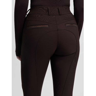 Pantalon d'équitation LeMieux à basanes silicone Brilliance femme Espresso Marron